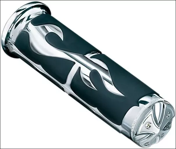 Kuryakyn 6269 Chrome ISO-Flame Grips Harley FL w/ Electronic Throttle