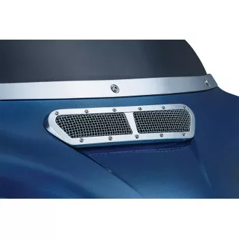 Kuryakyn 6511 Mesh Fairing Vent Accents Chrome For Harley Touring 2014-2019