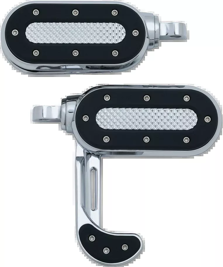 Kuryakyn 7027 Black Chrome Heavy Industry Switchblade Footpegs Touring Dyna