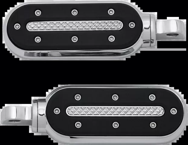 Kuryakyn 7031 Heavy Industry Chrome Motorcycle Footpegs for Harley Davidson