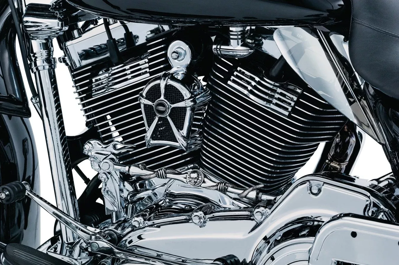 Kuryakyn 7296 Mach 2 Horn Cover Chrome w/ Black Mesh Harley 95-23