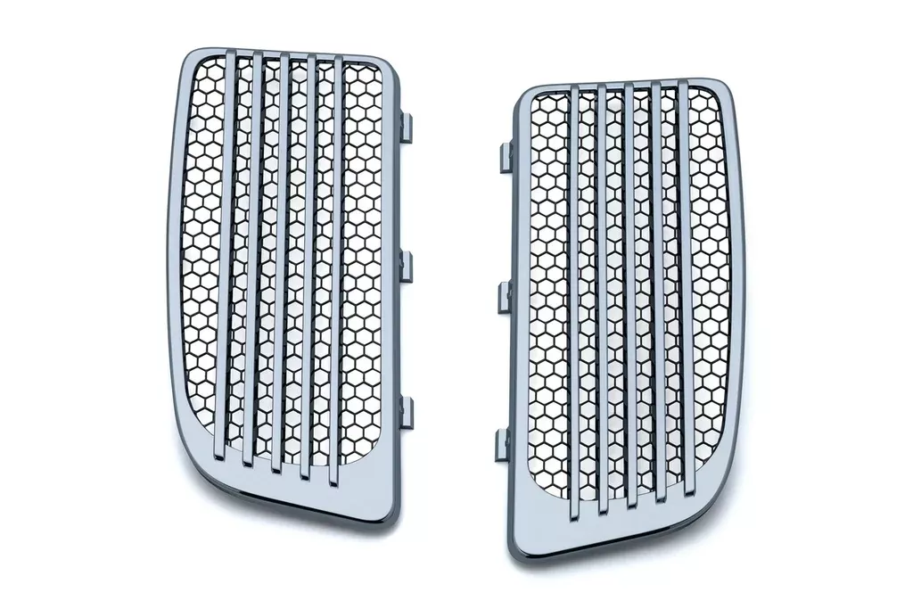 Kuryakyn 7681 – Radiator Grills for Harley Twin Cooled Models – Chrome /Black