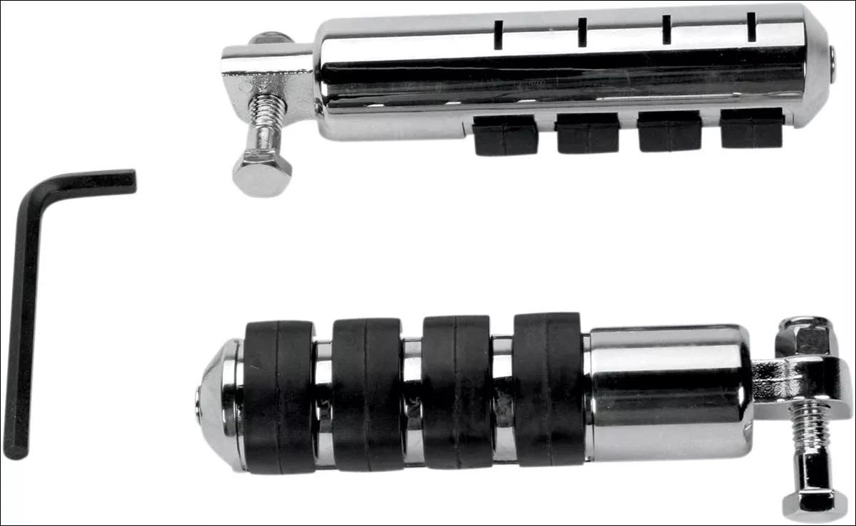 Kuryakyn 8024 Chrome Longhorn Small ISO-Pegs with Male Mount Adapters Universal