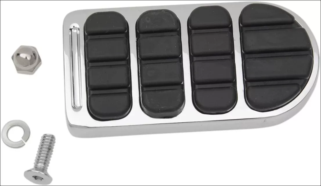 Kuryakyn 8044 Chrome Longhorn Brake Pedal Pad for Harley Softail & Dyna