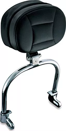 Kuryakyn 8987 Motorcycle Accessory: Driver Seat Backrest Pad for 1993-2017 Harley-Davidson Motorcycles, Chrome/Black