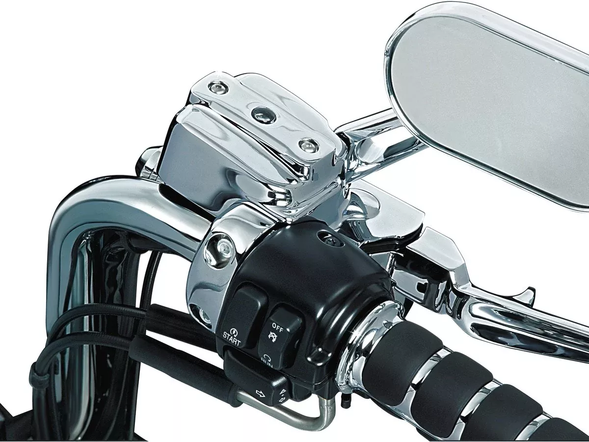 Kuryakyn Chrome Brake Clutch Control Handlebar Dress-Up Cover Kit Harley Single Disc