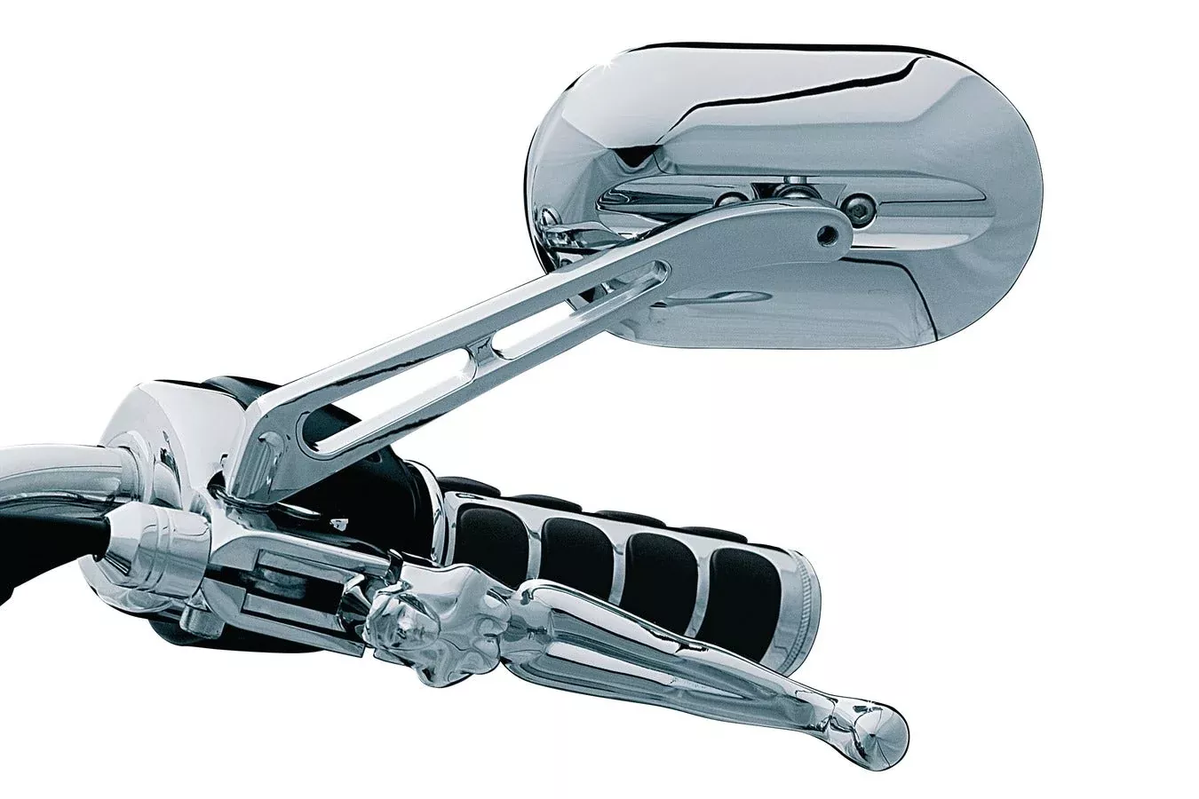 Kuryakyn Chrome Long Stem Magnum Plus Large Head Mirrors Convex Glass Pair