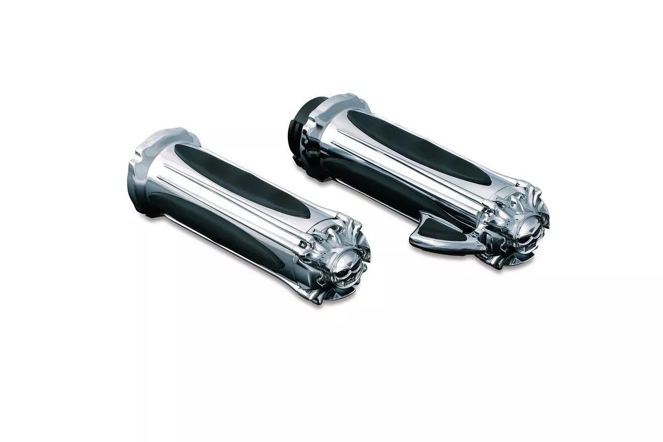 Kuryakyn Chrome Premium Zombie Hand Grips Harley 84-17 Dual Cable Throttle
