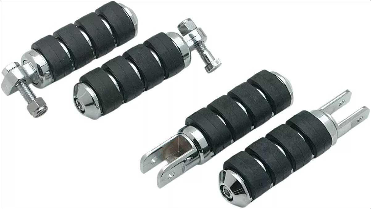 Kuryakyn Chrome Small ISO-Pegs with Male Mount Adapters Harley Goldwing Indian