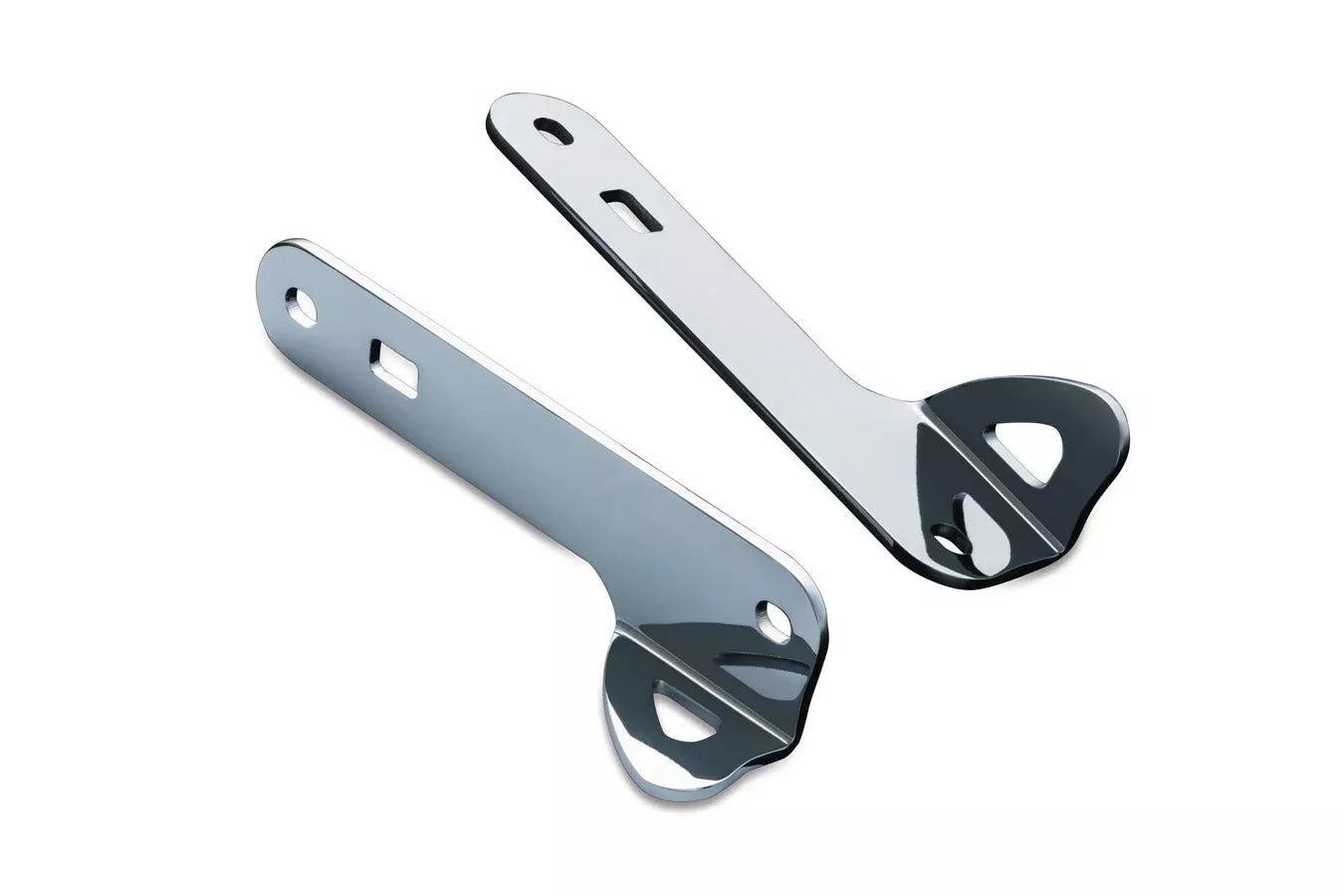 Kuryakyn Chrome Teardrop Tie-Down Brackets for Harley Batwing Models '14-'17