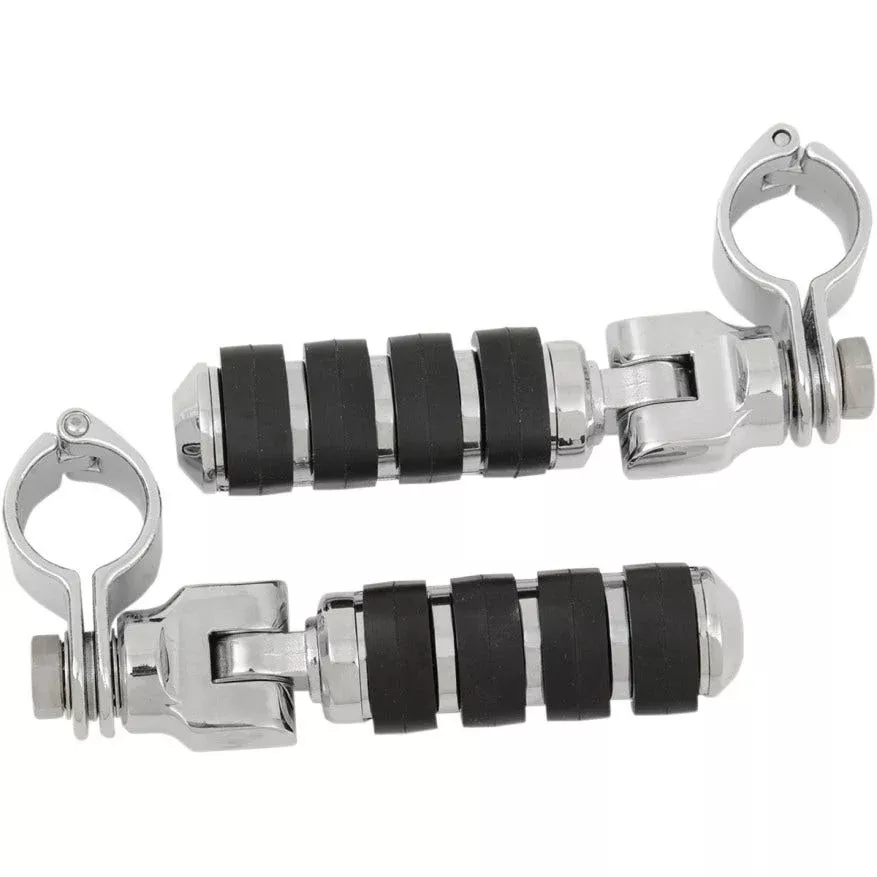 Kuryakyn Chrome Tour-Tech Cruise Clevis Mounts Small ISO Footpegs & Quick Clamps