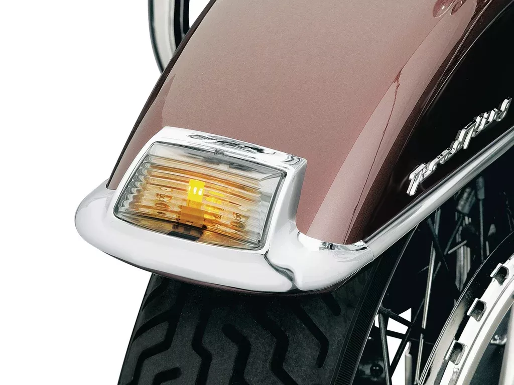 Kuryakyn Front Fender Tip Smoke Lens Kit w / Amber Bulb for Harley - 4824
