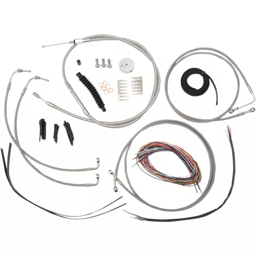 LA Choppers 12"-14" Cable Kit for 2008-2013 FLHT/FLHR/FLHX w/ ABS - Stainless