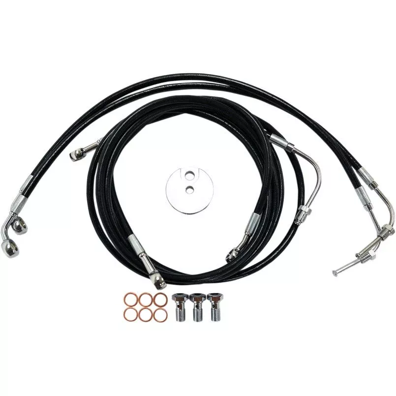 La Choppers Black Vinyl Front Brake Line for Harley 08-13 FLTR ABS 12-14 Bars