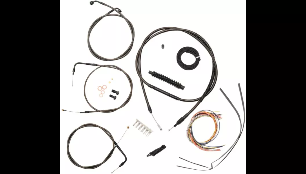 La Choppers Complete Midnight Cable Line 12"-14" Kit Harley 99-03 Sportster