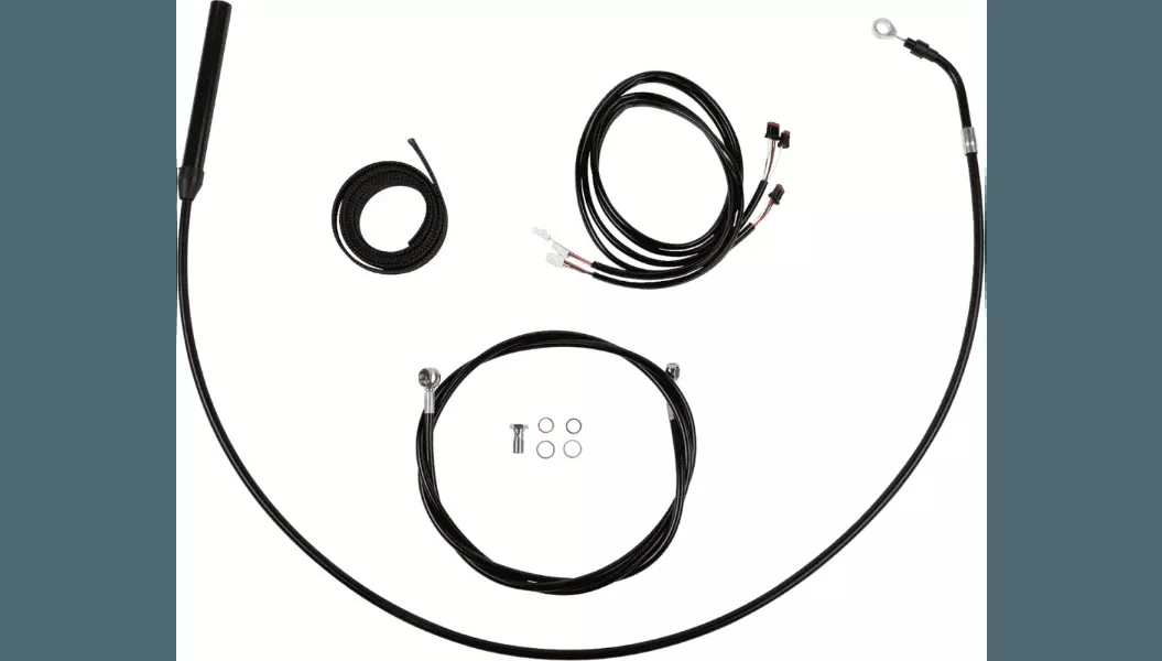 LA Choppers Complete Plug-and-Play Cable Kit for '21-22 Harley Davidson Street Glide and Electra Glide Models - Black (Select Length)