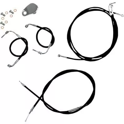 LA Choppers LA-8051KT-19B Black Extended Cable Kit 18"-20" Harley FLH 08-13