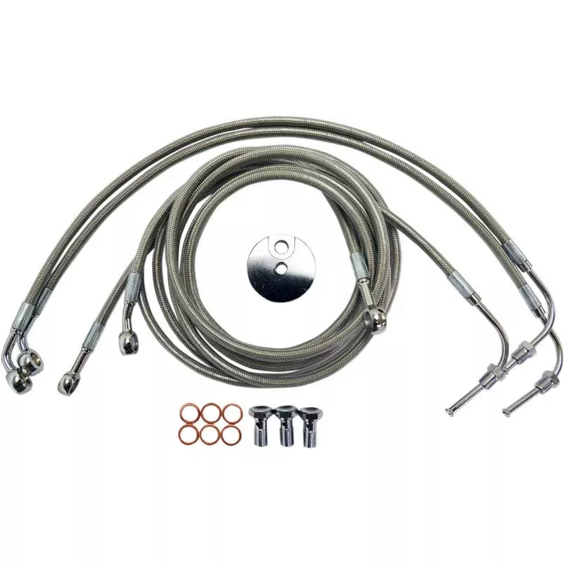 La Choppers Stainless Steel Front Brake Line for Harley 08-13 FLTR ABS 15-17 Bars