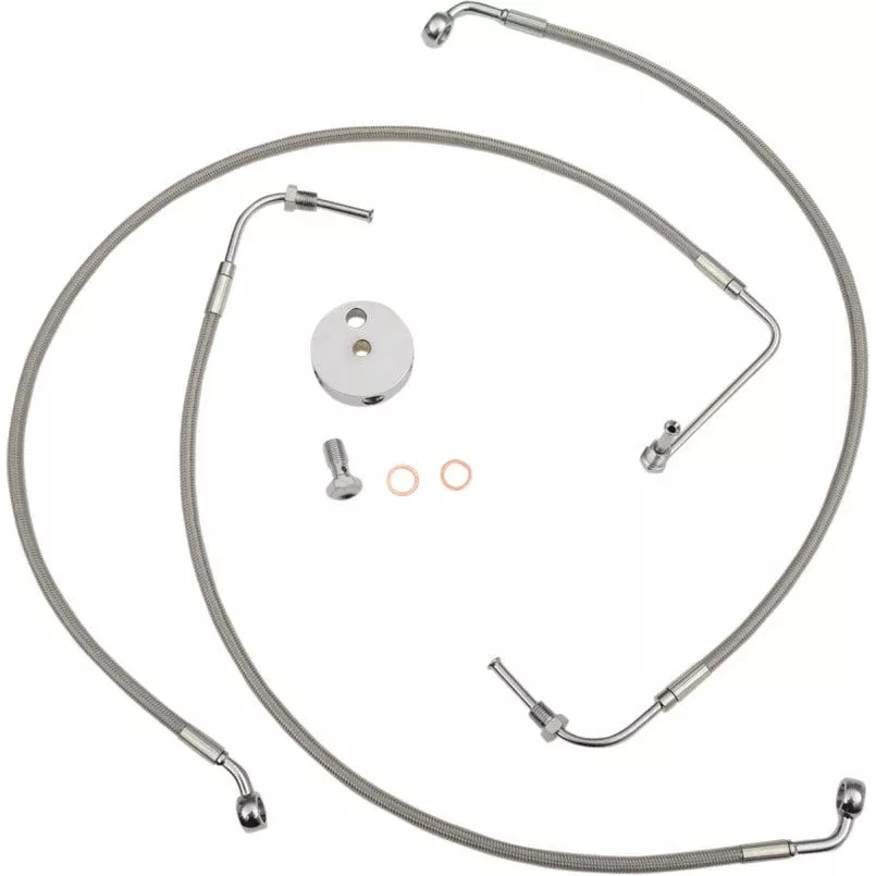La Choppers Stainless Steel Front Brake Line for Harley 09-13 FL Non Abs Mini Apes