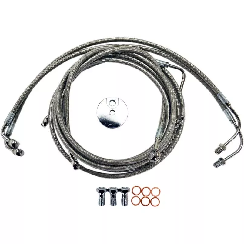 La Choppers Stainless Steel Front Brake Line for Harley 09-13 FLH ABS 12-14 Bars