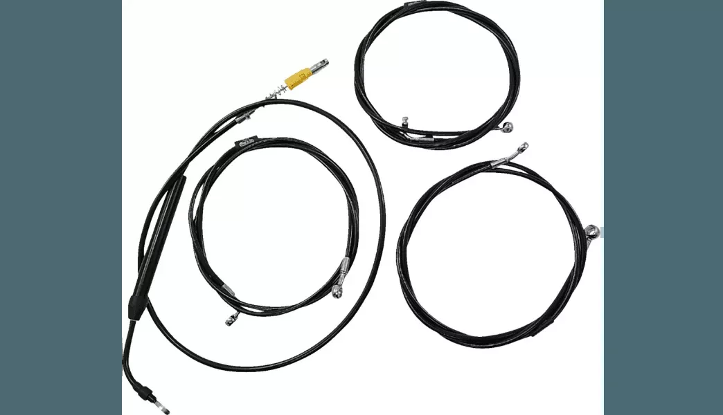 LA Choppers Standard Black Vinyl Braided Handlebar Cable/Brake Line Kit 18-20" Ape Hanger for '21-22 Harley Davidson Road Glide and Road King Models