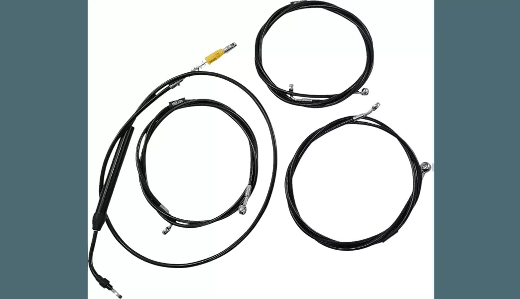 LA Choppers Standard Midnight Braided Handlebar Cable/Brake Line Kit 18-20" Ape Hanger for '21-22 Harley Davidson Road Glide and Road King Models