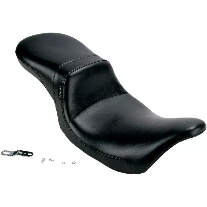 Le Pera LK-567 Daytona 2-up Smooth Black Vinyl Seat Harley FLH/T 08-23