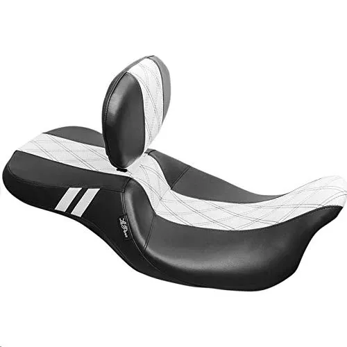 Le Pera LK-997BRGT1 Outcast GT 2UP Seat with Backrest with Double Diamond – White