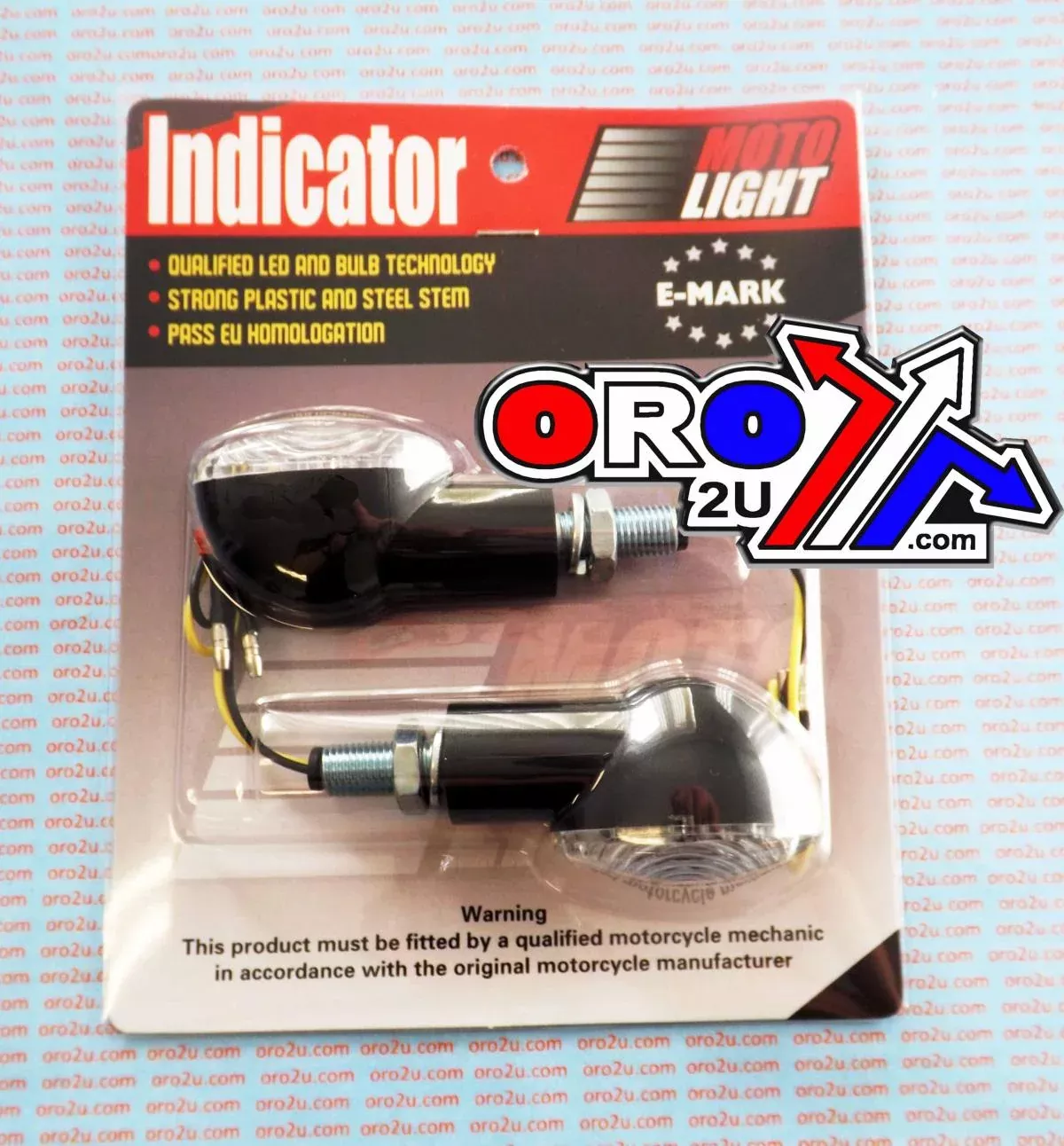 LED INDICATORS CLEAR SET/2 20mm Black housing E MARKED MT-003-C-BK20
