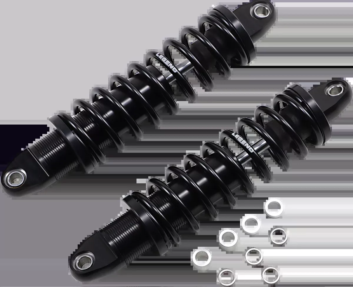 Legend Black 12" Standard Revo-A Rear Shocks 1984-2000 Harley Davidson FXR FXRS
