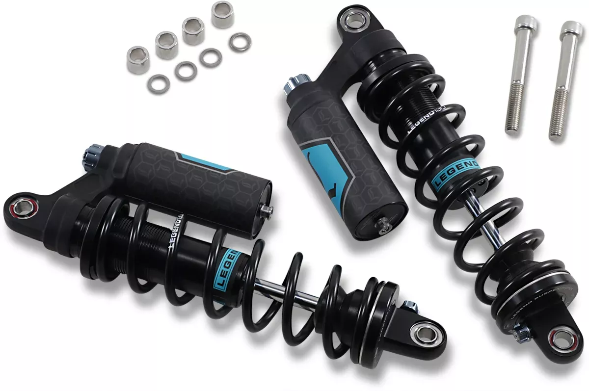 Legend Black Revo ARC 14" Standard Rear Shocks 1999-2017 Harley Dyna CVO FXDL