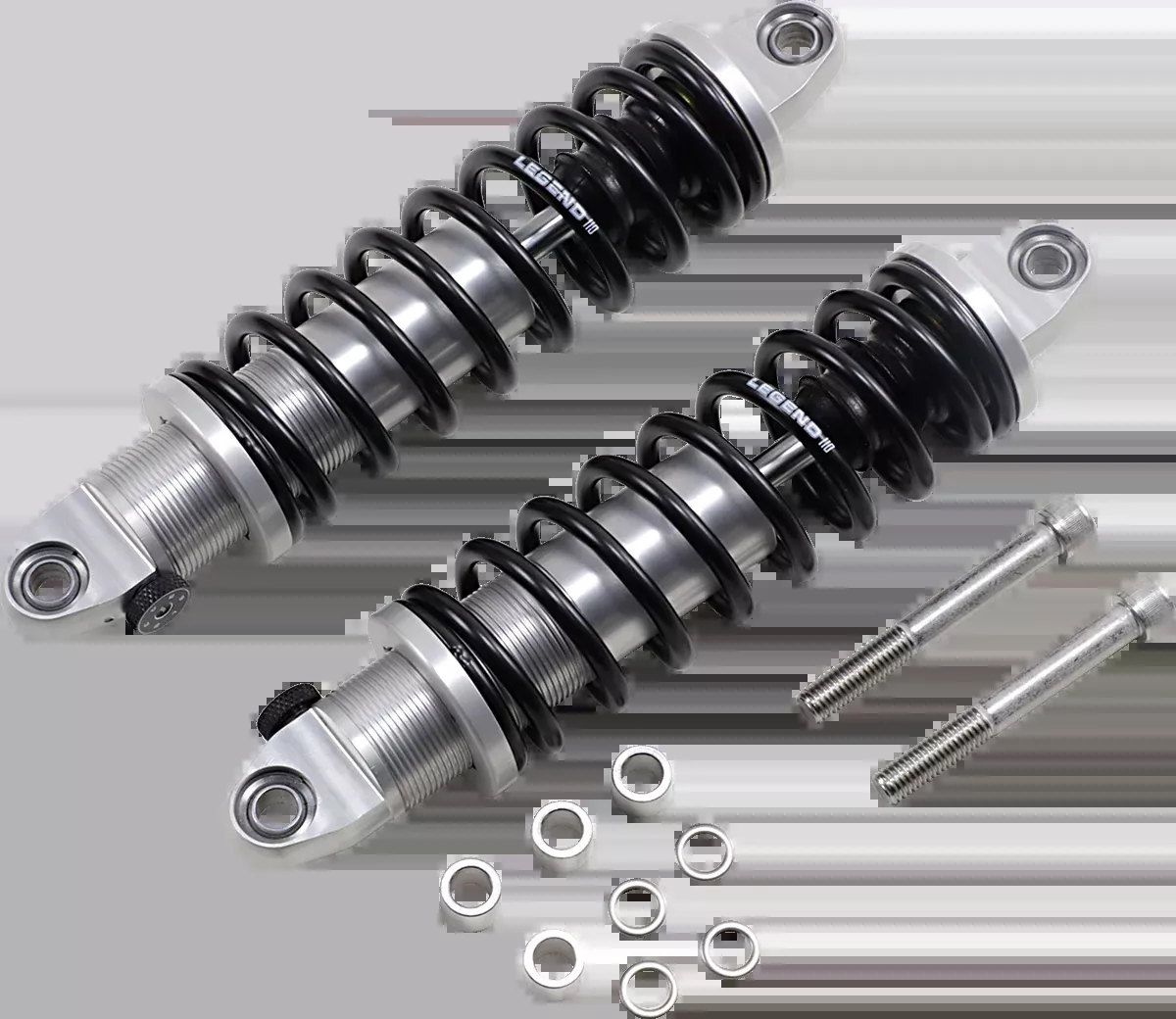Legend Clear Anodized Standard 13" Rear Revo-A Shocks 1991-2017 Harley Dyna FXD
