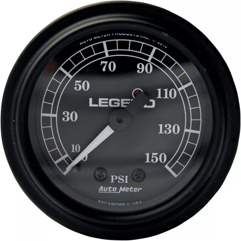 Legend Fairing Mounted LED Backlit PSI Air Gauge Black for Harley