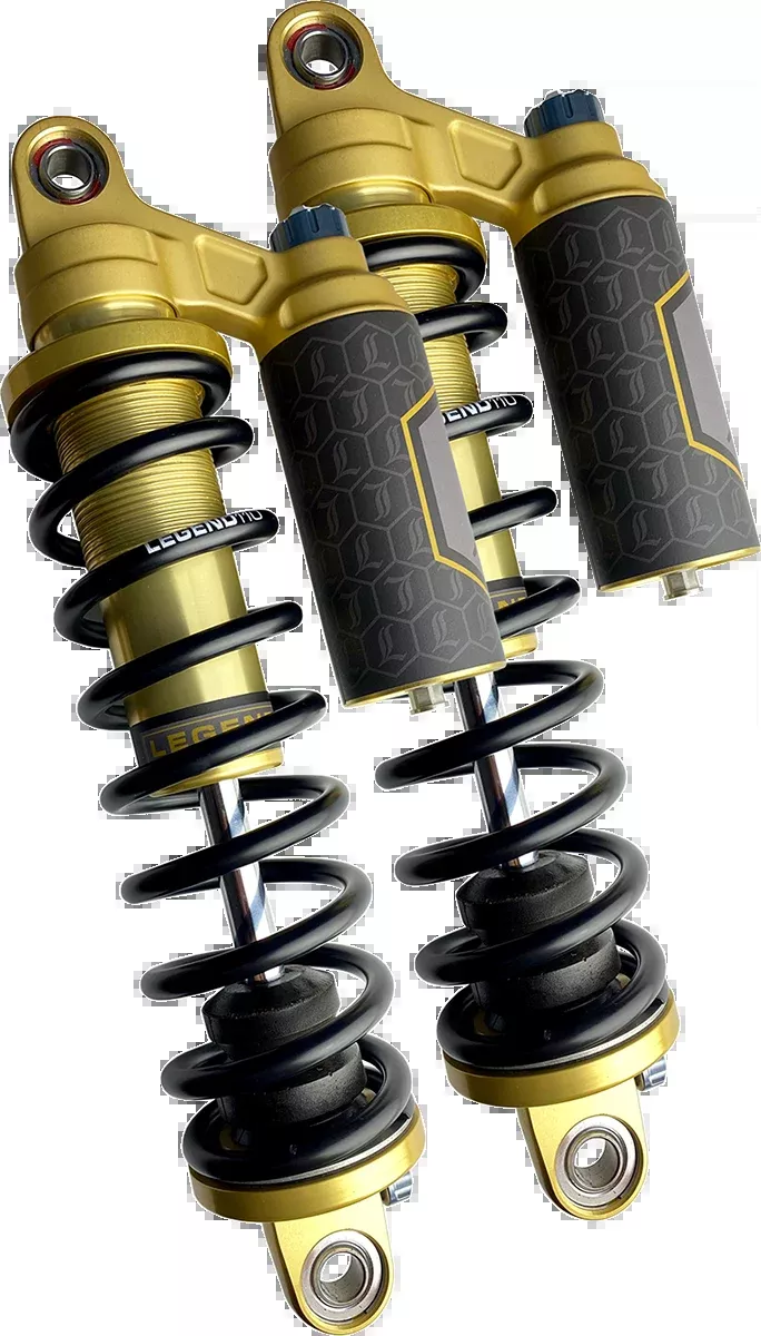 Legend REVO ARC Gold 13" Heavy Duty Rear Shocks 1984-2000 Harley FXRS FXRT FXR