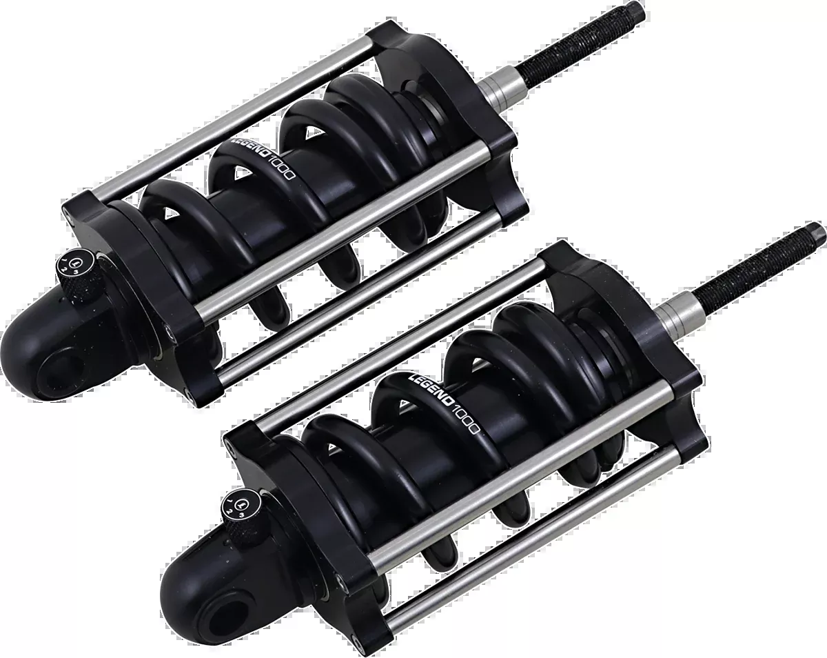 Legend Revo-A Black Rear Heavy Duty Shocks 2000-2017 Harley Softail FXS FLST