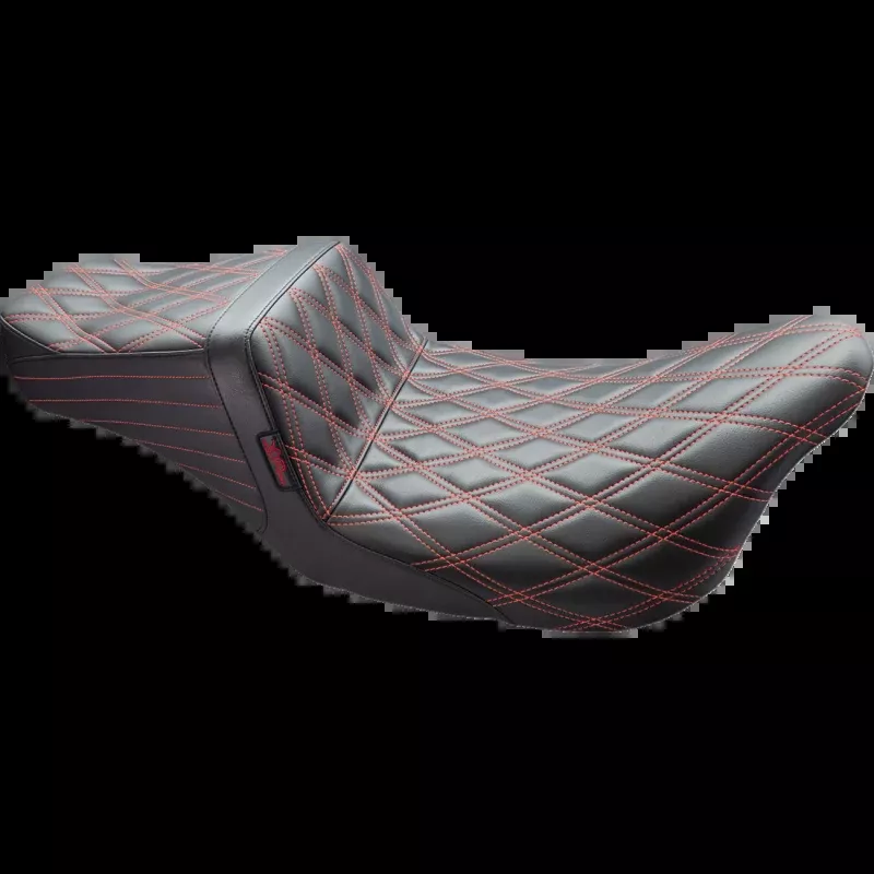 LEPARA TAILWHIP SEAT BLACK/RED DIAMOND STITCH HARLEY BAGGERS 08-23