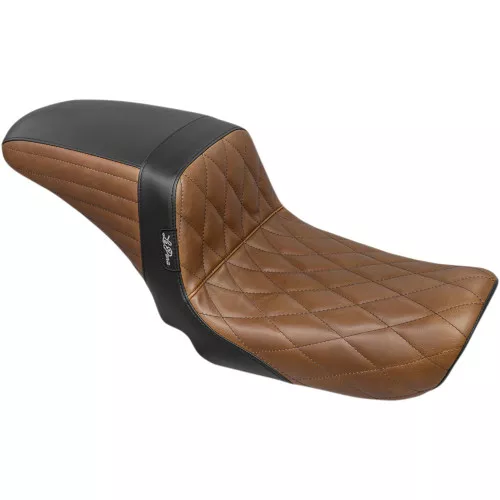LePera Kickflip Seat for 2006-2017 Harley Dyna - Black/Tan Diamond