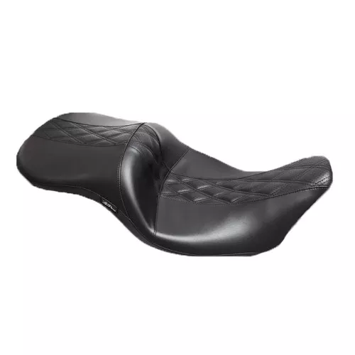 LePera Maverick Daddy Long Legs Seat for 2008-2023 Harley Touring - Perforated Black Double Diamond