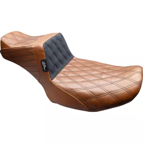 LePera Tailwhip Daddy Long Legs Seat for 2024-2026 Harley Touring - Double Diamond - Brown / Black