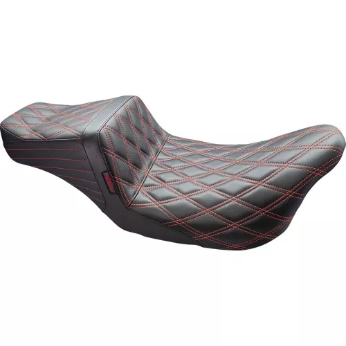 LePera Tailwhip Double Diamond Seat for 2008-2023 Harley Touring - Red