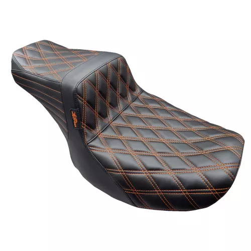 LePera Tailwhip Seat for 2024-2026 Harley Touring - Orange Double Diamond - Open Box