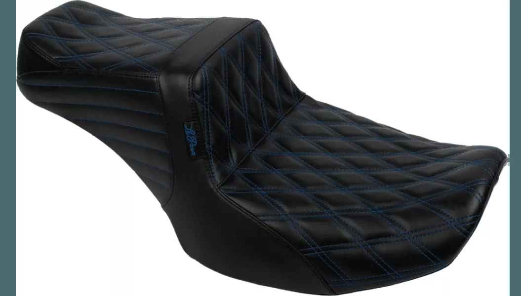 LePera Tailwhip Seat for '24-Up Harley Davidson Road Glide and Street Glide and '23-24 CVO FLHXSE, CVO FLTRSE Touring Models - Bright Gray Double Diamond Stitch