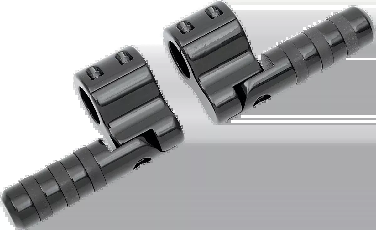 Lindby Linbar Black Wide Clamp on 1-1/4" Highway bar Frame Footpegs for Harley