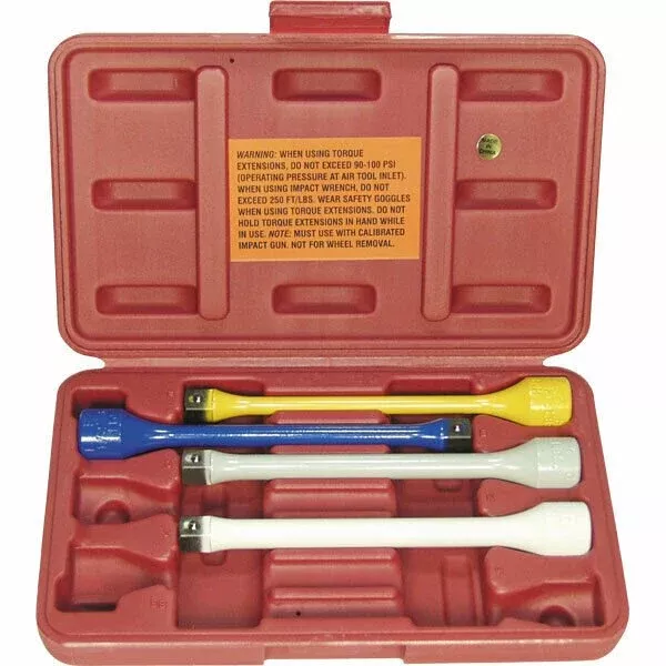 Lock Technology 1450 1/2″ Dr. 4 Pc C,E,F,I Torque Stick Extension Set with Case