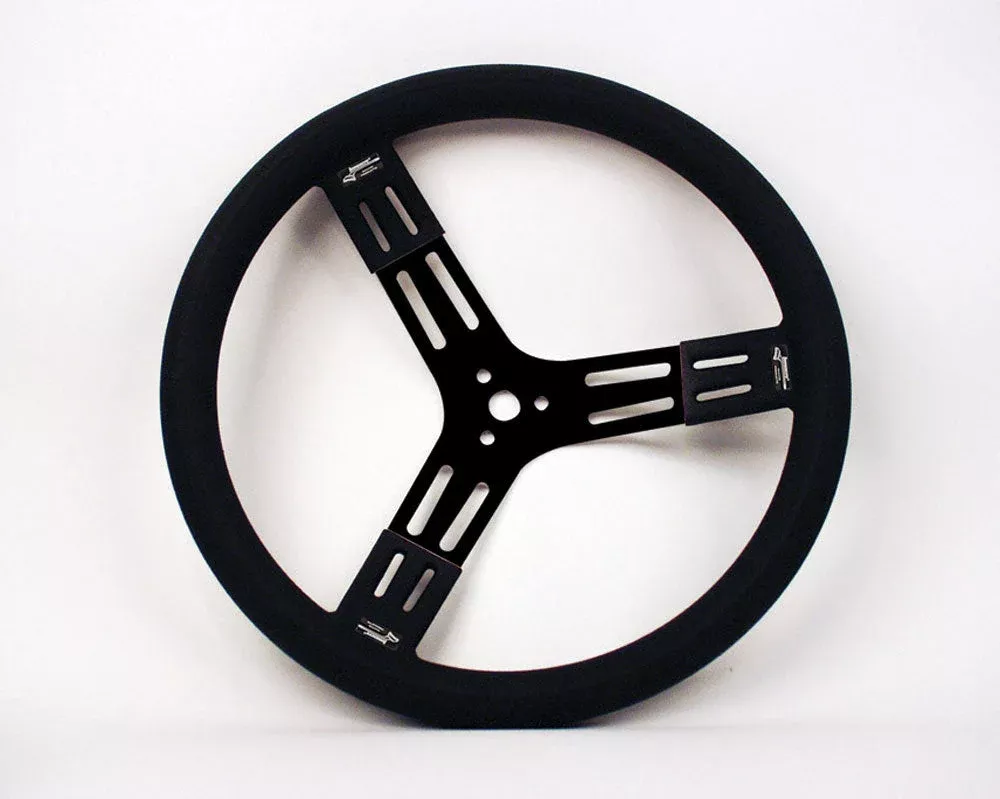 Longacre 15in. Steering Wheel Black Steel Smooth Grip 52-56841