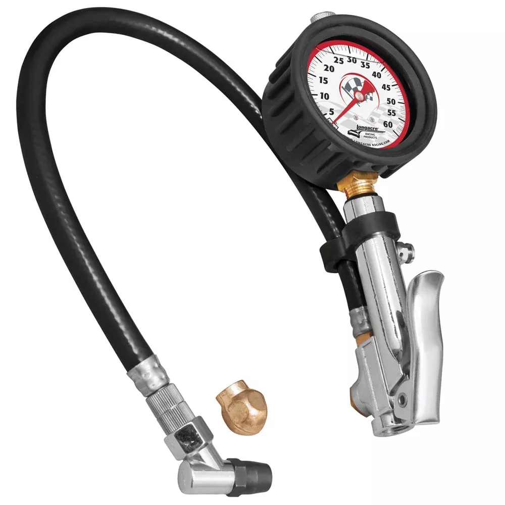 Longacre Tire Gauge Quick Fill 0-60psi 2-1/2in Glow 52-52008