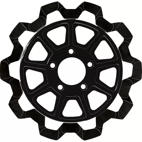 Lyndall 9-Spoke Bow-Tie Cut Rear Rotor for 2008-2024 Harley Touring - Black