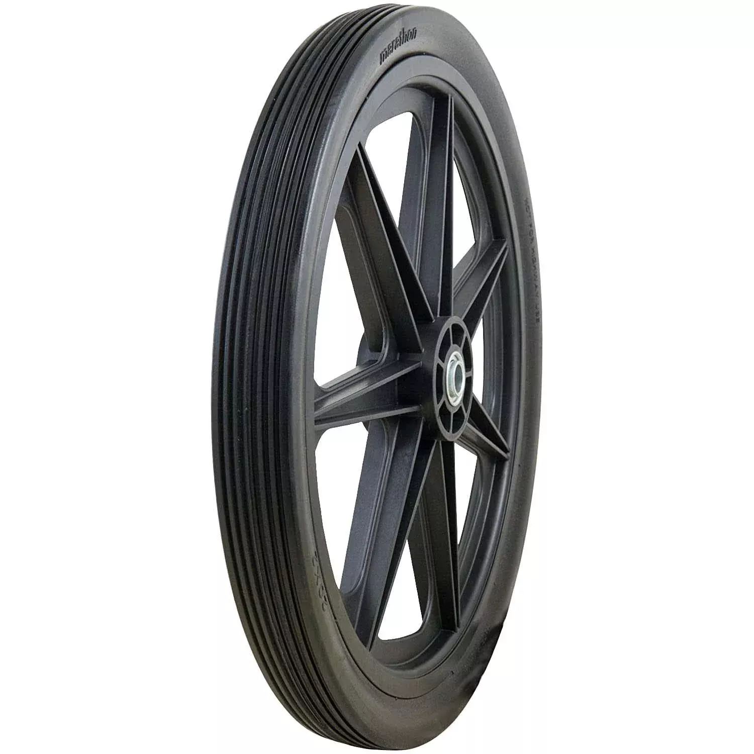 Marathon 92001 Flat Free Ribbed Garden Cart Tire on Rim 20x2