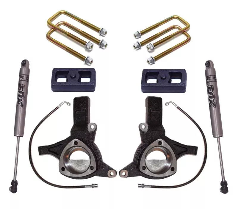 Maxtrac K881753F 5in/3in MaxPro Elite Spindle Lift Kit w/FOX Shocks fits 2016-2018 Chevrolet Silverado 1500 / GMC Sierra 1500