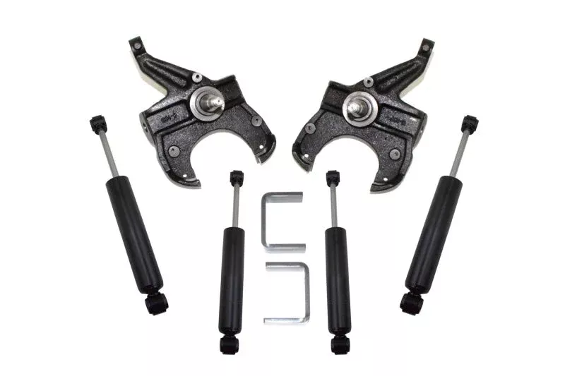 Maxtrac KS331135L 2.5in/5in Lowering Spindle Kit (1in Rotor) fits 1975-1986 Chevrolet C10 / GMC C15, C1500